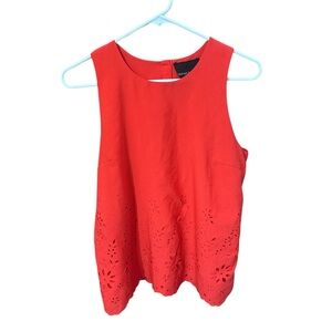 Cynthia Rowley Orange Boxy Cut Out Tank Top  Small